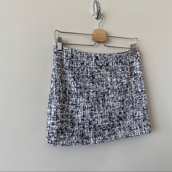 Alice & olivia-black white & grey tweed mini skirt (size:2) - Picture 6 of 7